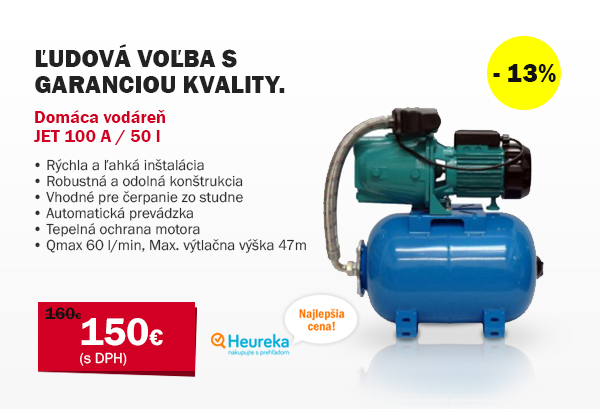 Domáca vodáreň jet 100 a 50 l